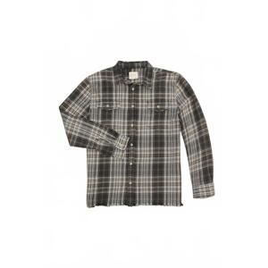 NEW TRUE GRIT men's long sleeve plaid shirt in olive